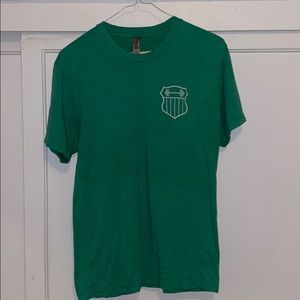 Green Doughnuts & Deadlifts OG badge tshirt